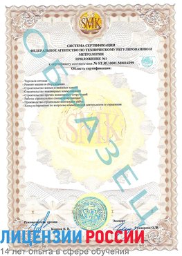 Образец сертификата соответствия (приложение) Качканар Сертификат ISO 14001